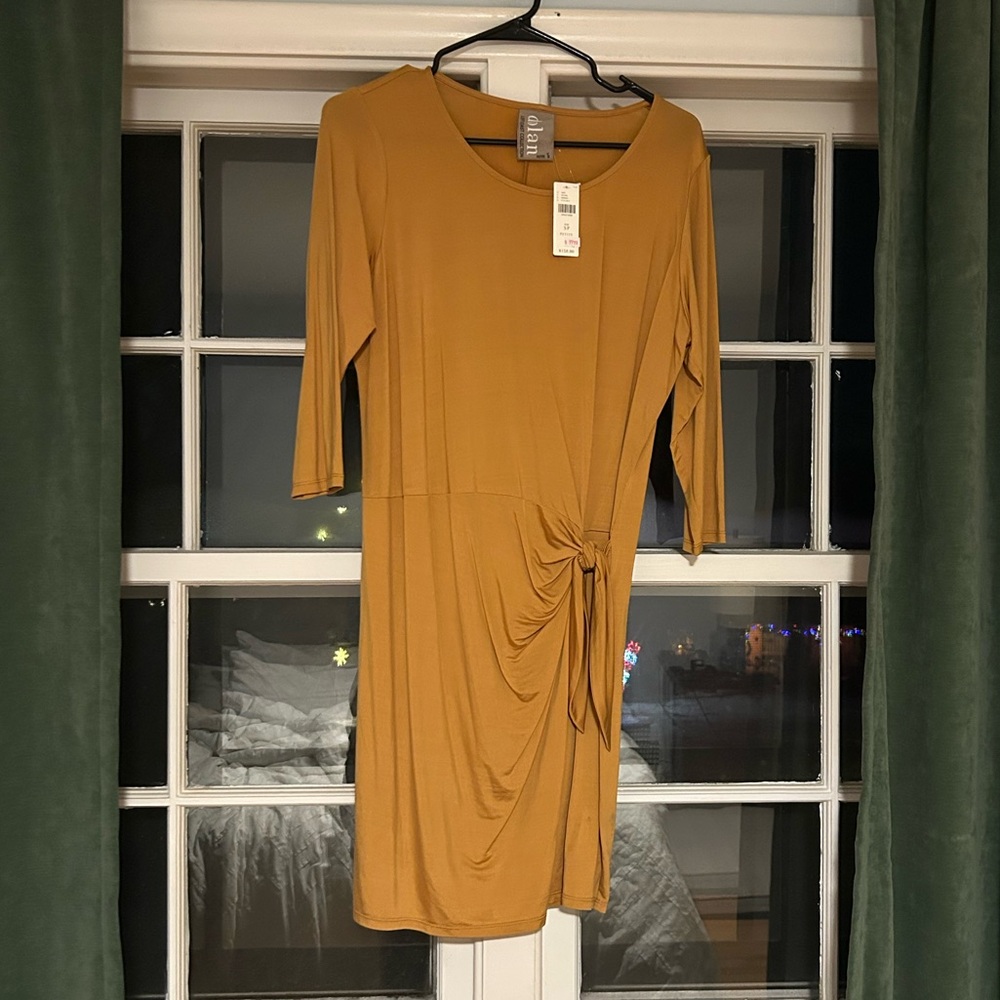 DOLAN Dress Sz small petite Left Coast Collection Blue Faux Wrap Anthropologie
